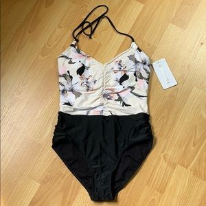 Athlete Halter Floral Swimsuit Size S